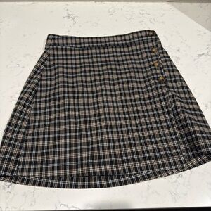 Hollister Plaid Button-Detail Skirt